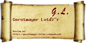 Gerstmayer Lotár névjegykártya